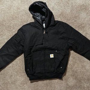 Carhartt JACKET SMALL Black Zip-up Hood Pockets New w/o Tags